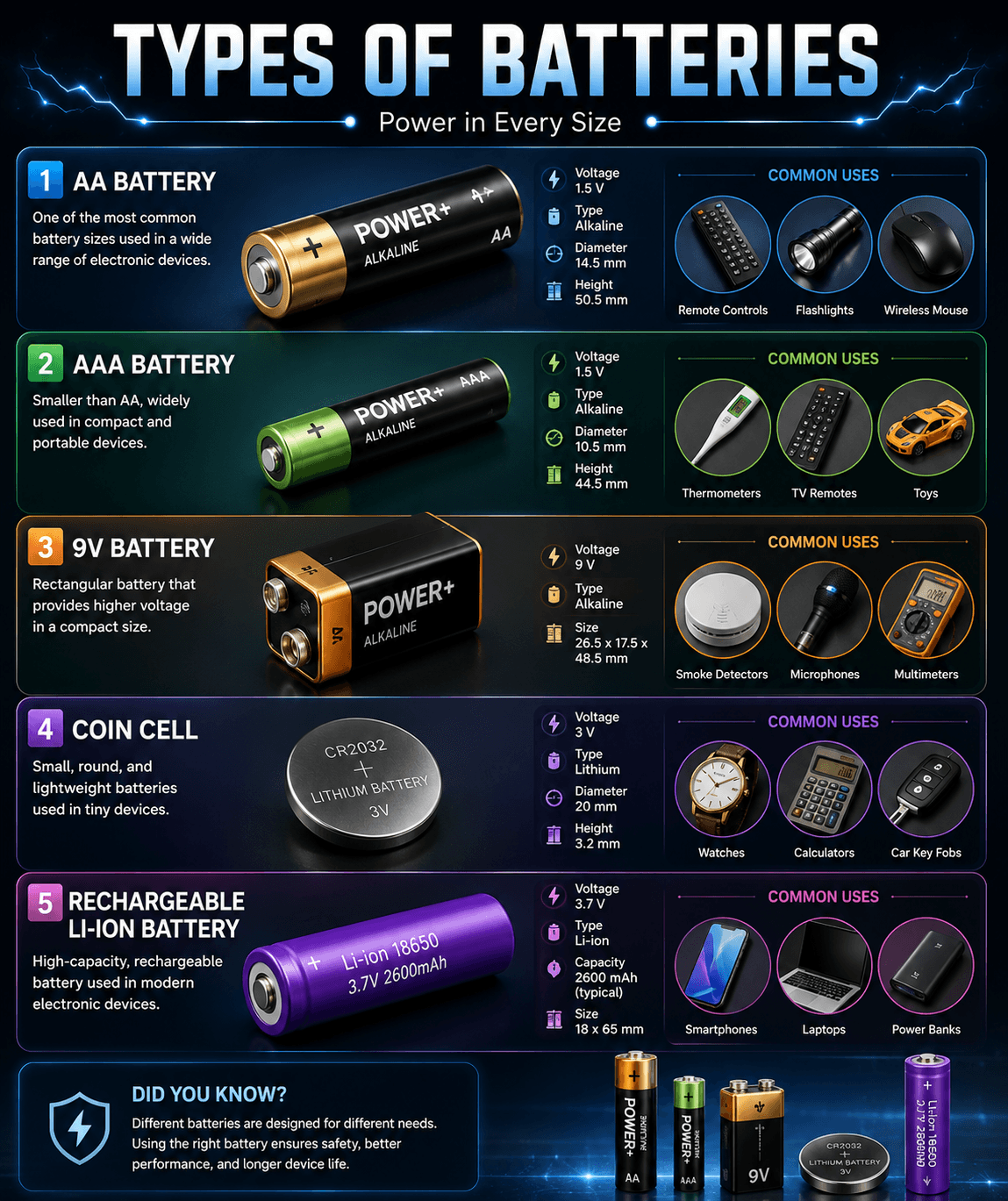 Types of batteries
